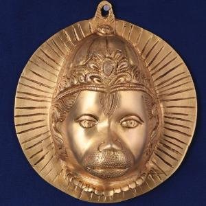 Pure Brass Lord Hanuman Face Wall Hanging 7" | Auspicious Divine Blessings | Superfine Finish | Intricate Craftsmanship | 1.44 kg Elegant Home Decor